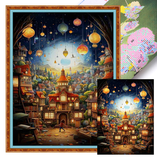 Hot Air Balloon Castle - 11CT Stamped Cross Stitch 50*65CM