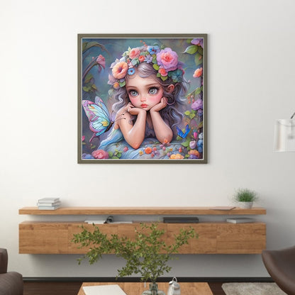 Butterfly Girl - 14CT Stamped Cross Stitch 50*50CM