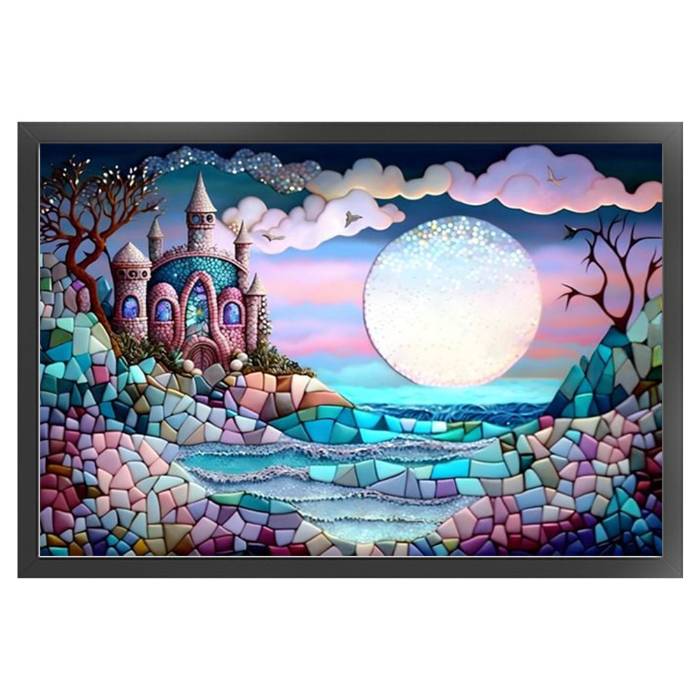 Castle Under Moonlight - 16CT Stamped Cross Stitch 60*40CM