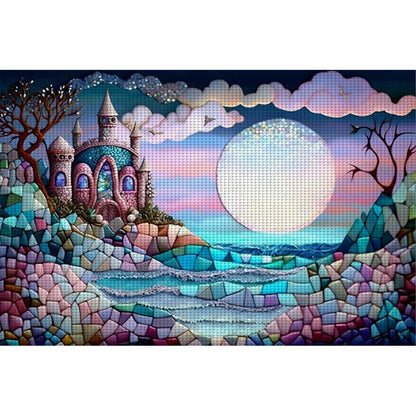 Castle Under Moonlight - 16CT Stamped Cross Stitch 60*40CM