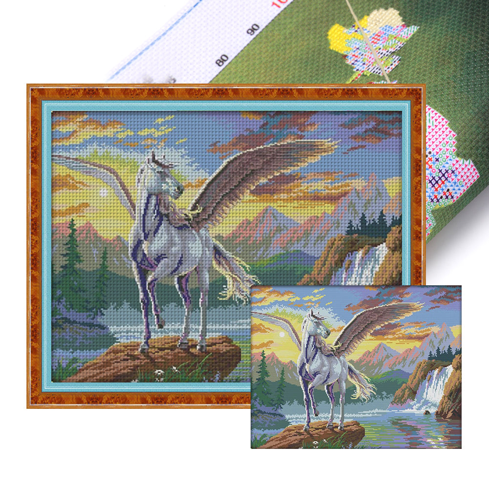 Flying Horse - 14CT Stamped Cross Stitch 54*43CM(Joy Sunday)