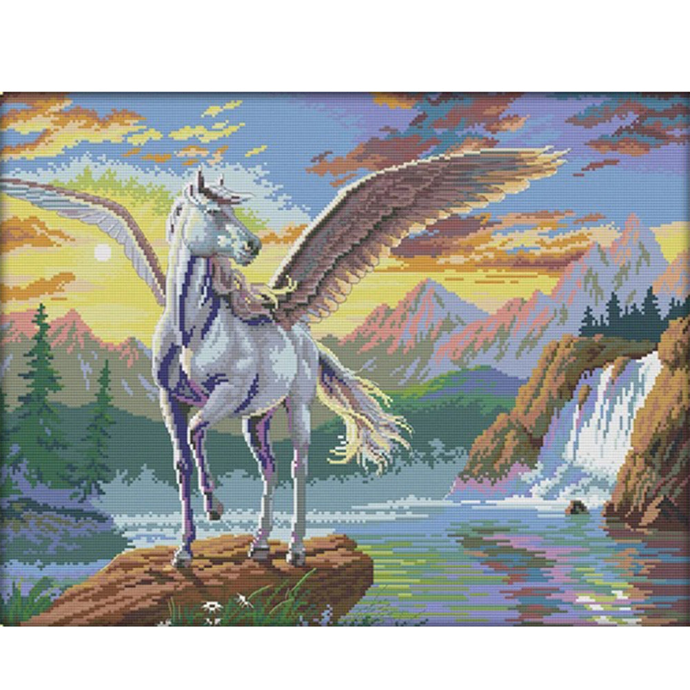 Flying Horse - 14CT Stamped Cross Stitch 54*43CM(Joy Sunday)