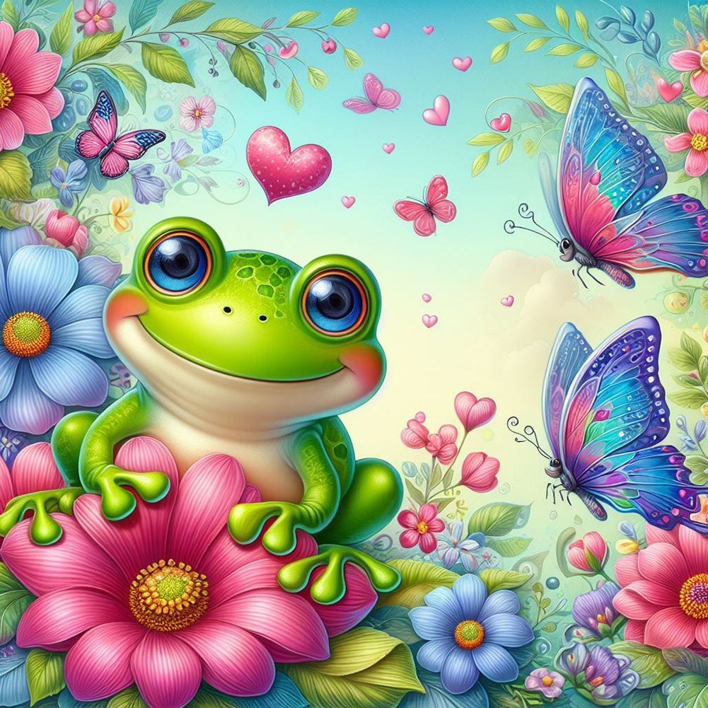 Flower Frog - Full Round Drill Diamond Painting 30*30CM