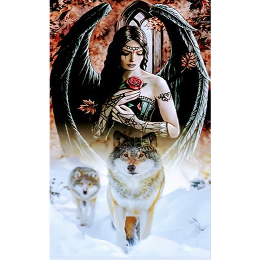 Wolf - Full Round Drill Diamond Painting 30*50CM