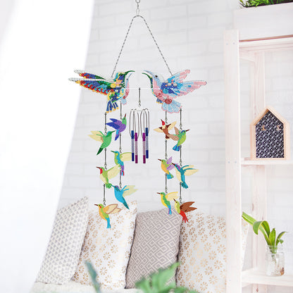 Double Side Wind Chime Diamond Art Hanging Pendant for Home Decor (Flying Bird)