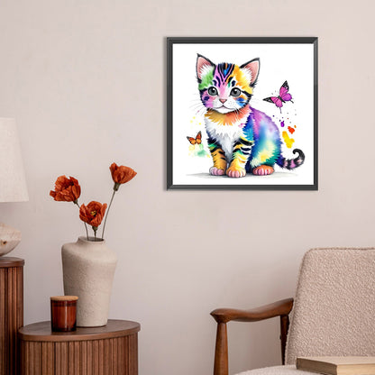 Kitten - Full Round Drill Diamond Painting 30*30CM