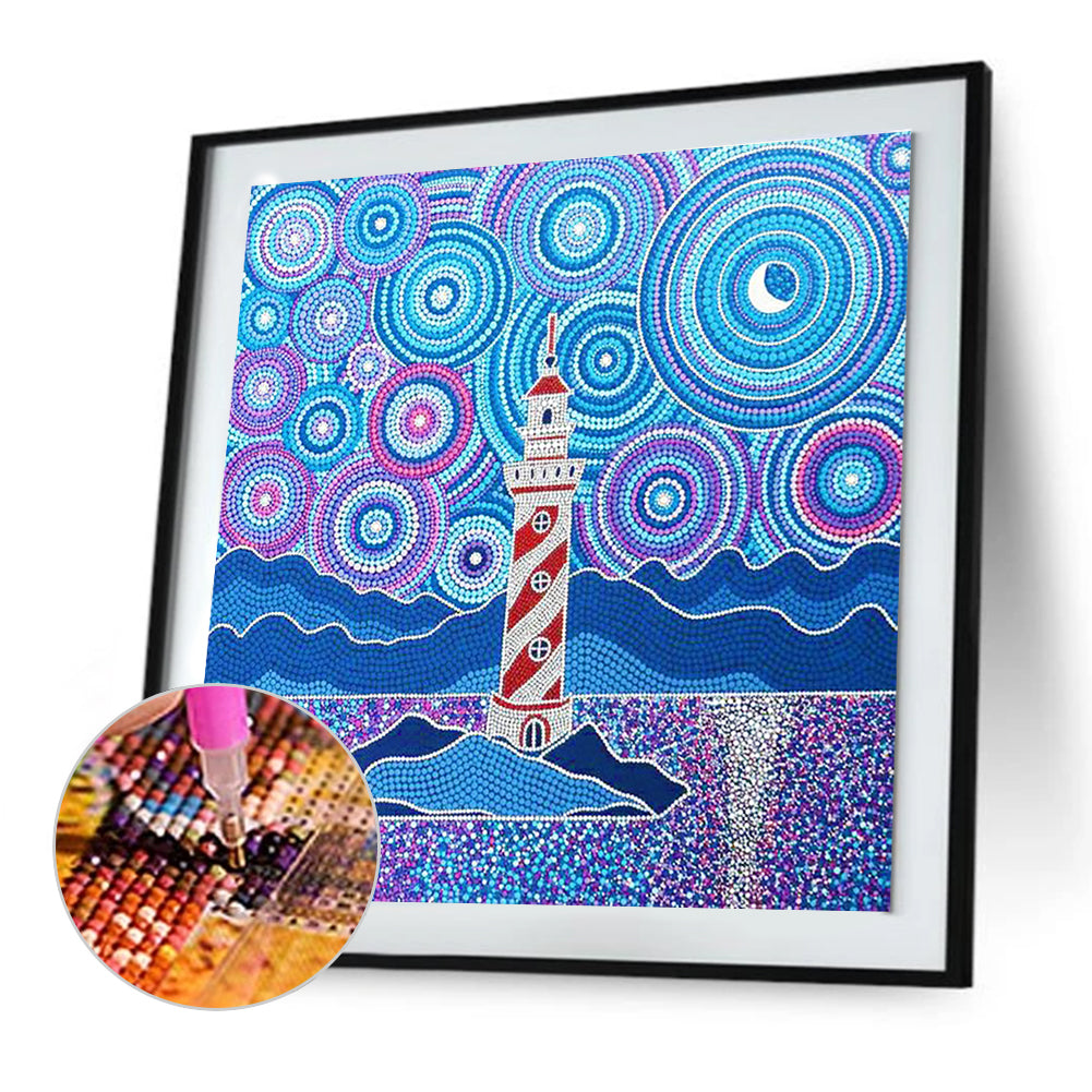 Island Lighthouse - Full Round Drill Diamond Painting 30*30CM