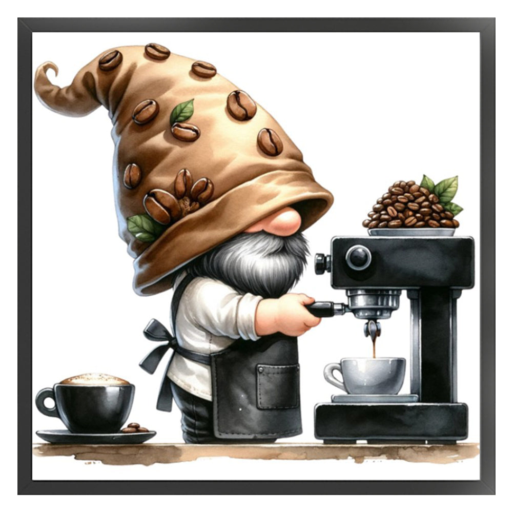 Coffee Gnome - 11CT Stamped Cross Stitch 40*40CM