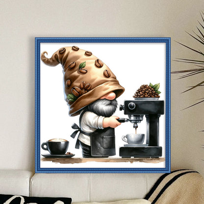 Coffee Gnome - 11CT Stamped Cross Stitch 40*40CM