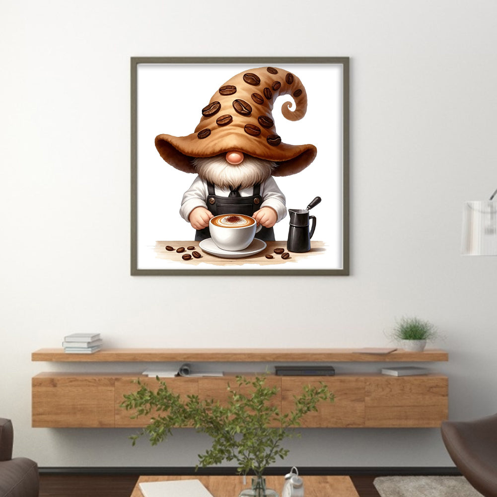 Coffee Gnome - 11CT Stamped Cross Stitch 40*40CM