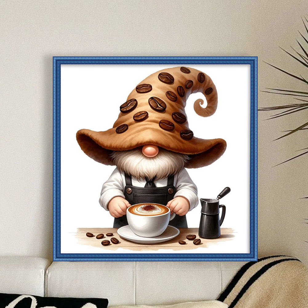 Coffee Gnome - 11CT Stamped Cross Stitch 40*40CM