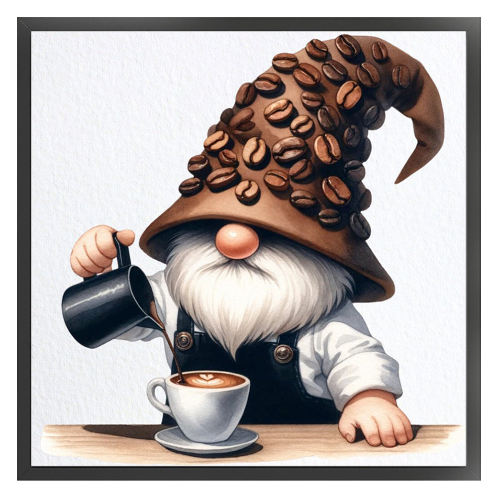 Coffee Gnome - 11CT Stamped Cross Stitch 40*40CM