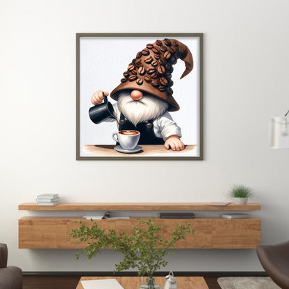 Coffee Gnome - 11CT Stamped Cross Stitch 40*40CM