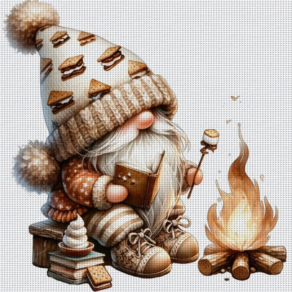 Coffee Gnome - 11CT Stamped Cross Stitch 40*40CM