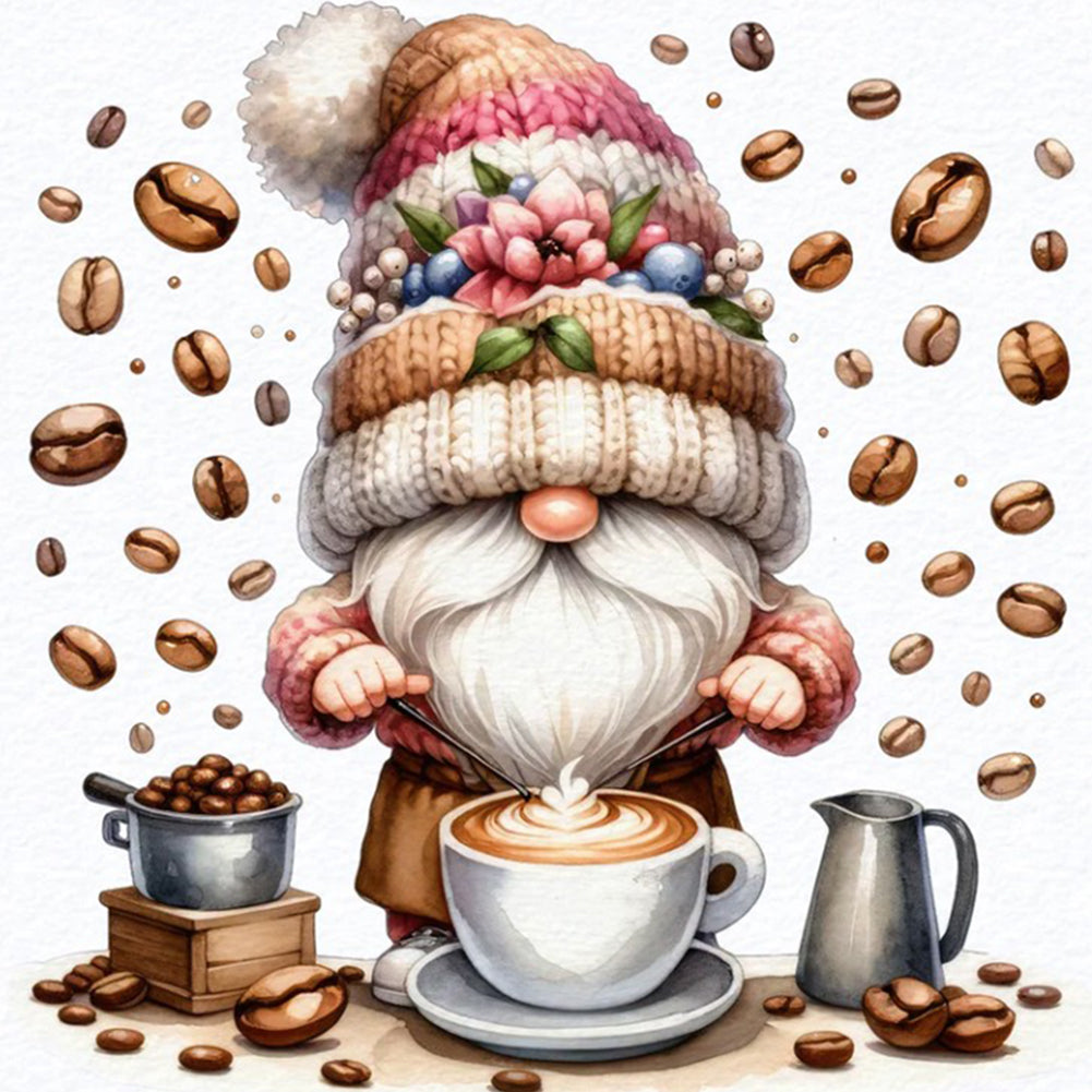 Coffee Gnome - 11CT Stamped Cross Stitch 40*40CM