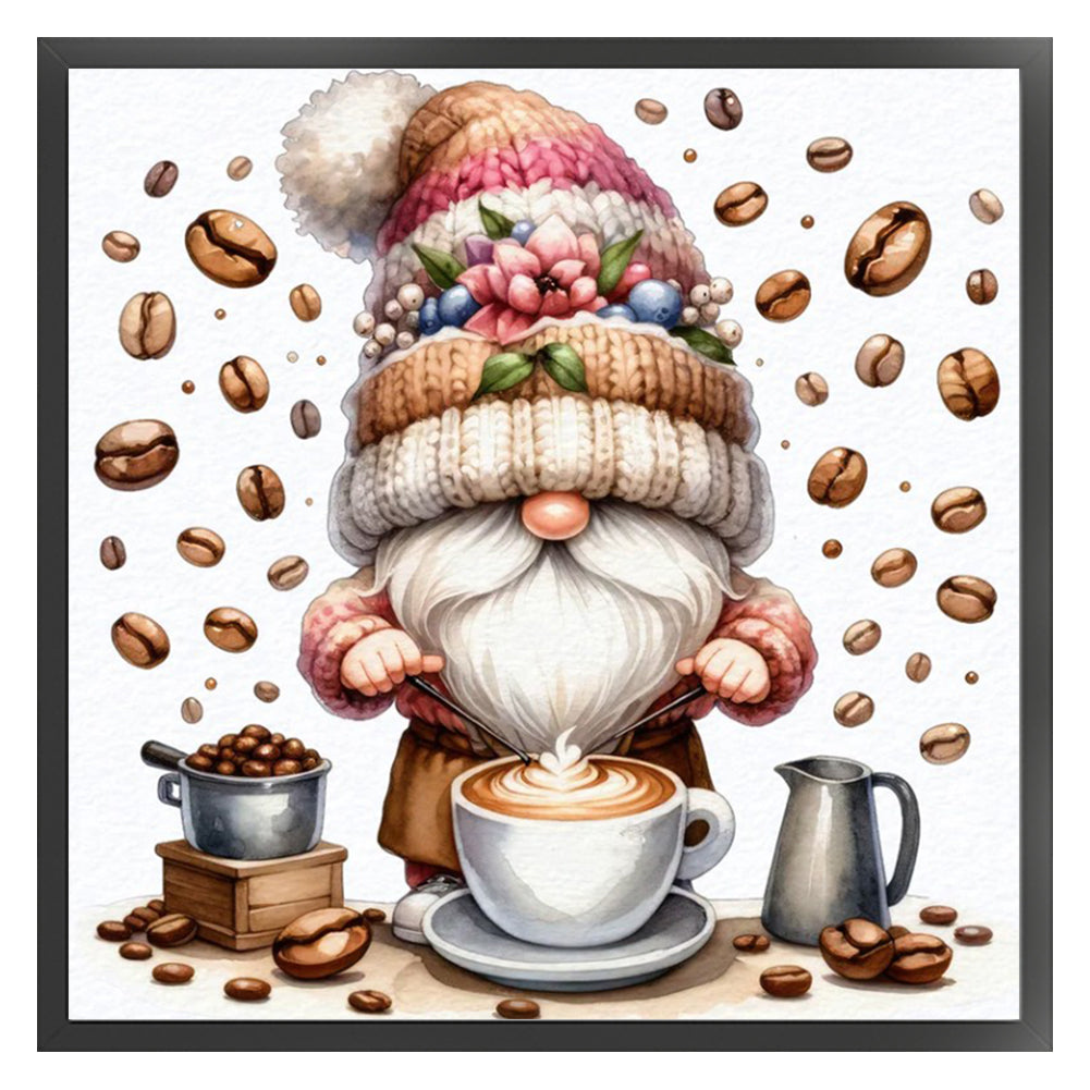 Coffee Gnome - 11CT Stamped Cross Stitch 40*40CM