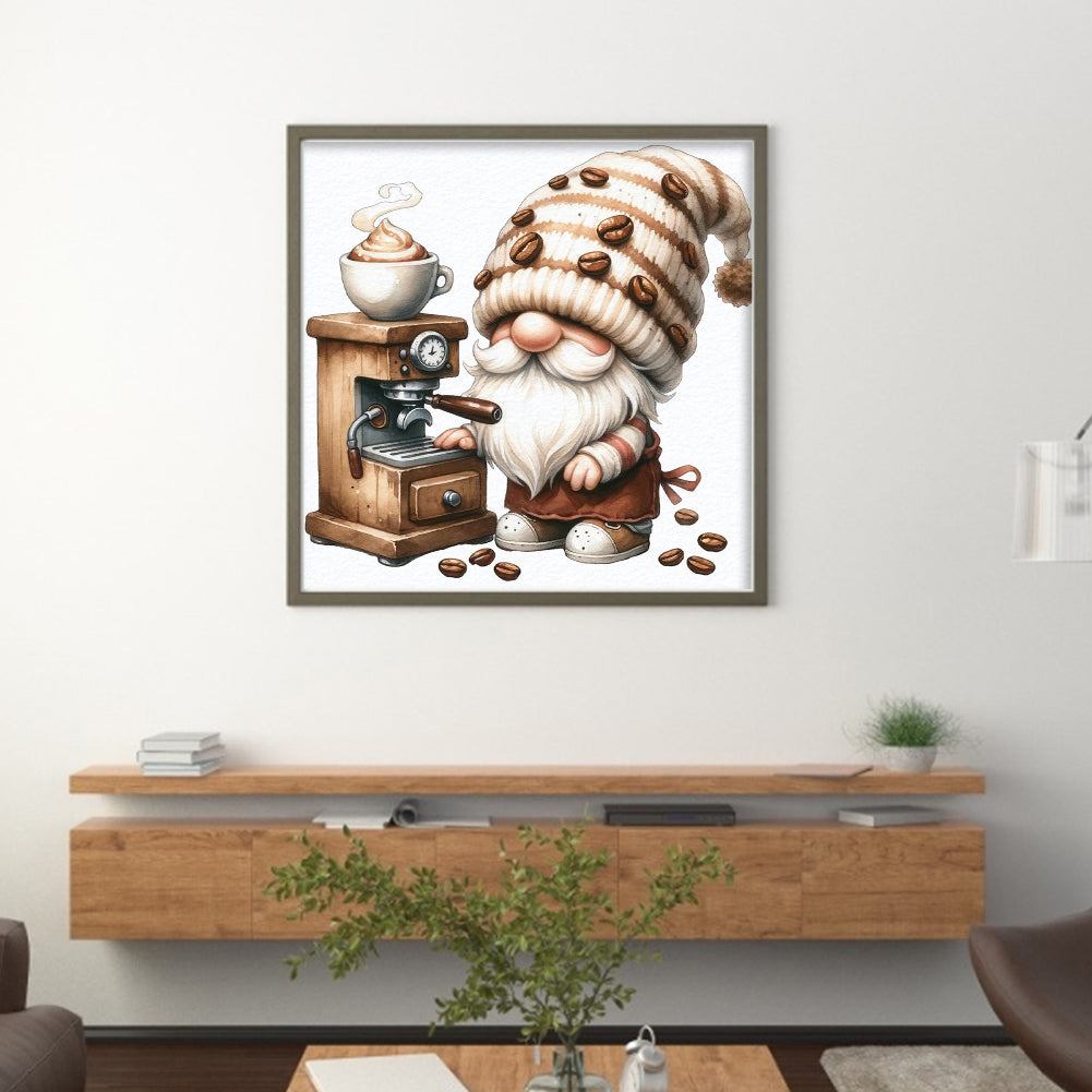 Coffee Gnome - 11CT Stamped Cross Stitch 40*40CM