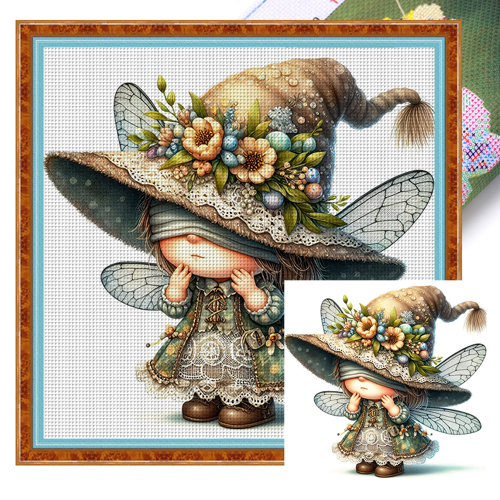 Dragonfly Goblin - 11CT Stamped Cross Stitch 45*45CM