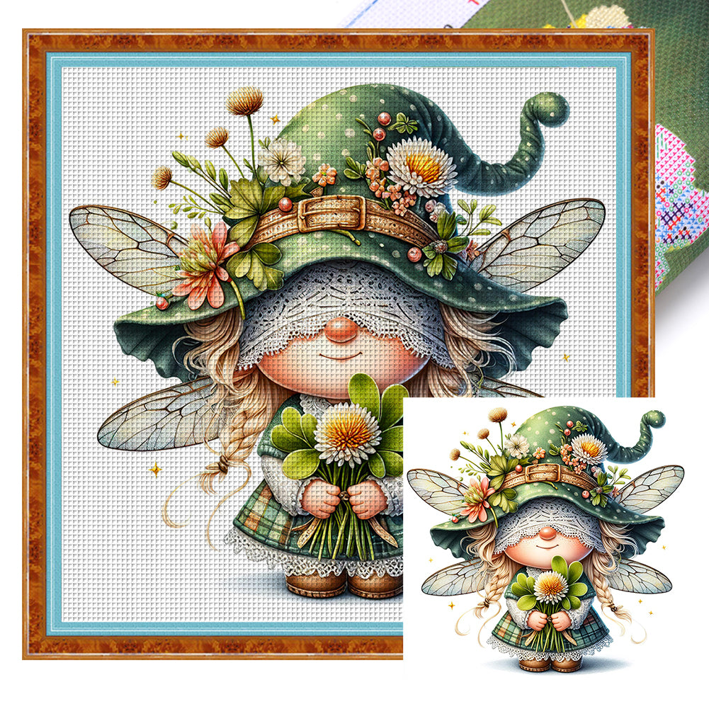 Dragonfly Goblin - 11CT Stamped Cross Stitch 45*45CM