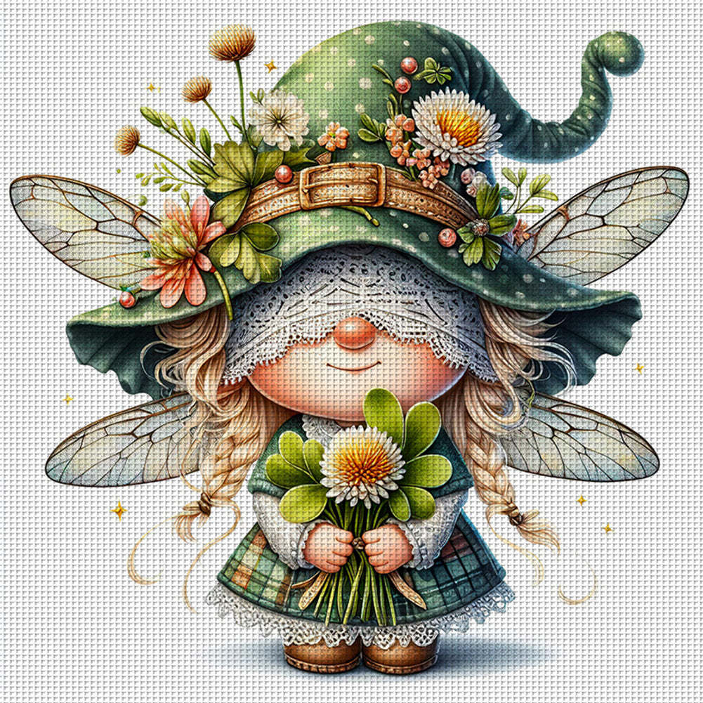 Dragonfly Goblin - 11CT Stamped Cross Stitch 45*45CM