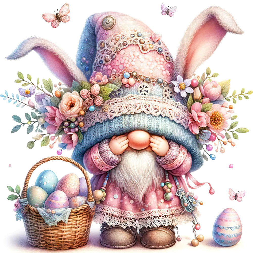 Easter Bunny Gnome - 11CT Stamped Cross Stitch 45*45CM