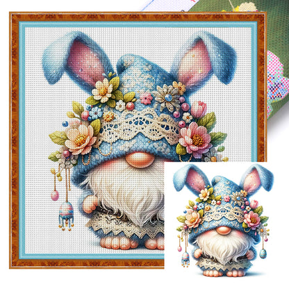 Easter Bunny Gnome - 11CT Stamped Cross Stitch 45*45CM