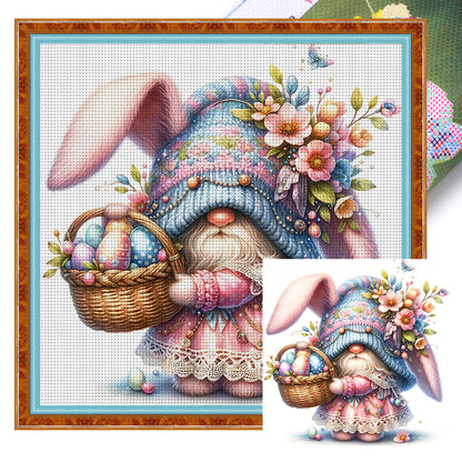 Easter Bunny Gnome - 11CT Stamped Cross Stitch 45*45CM