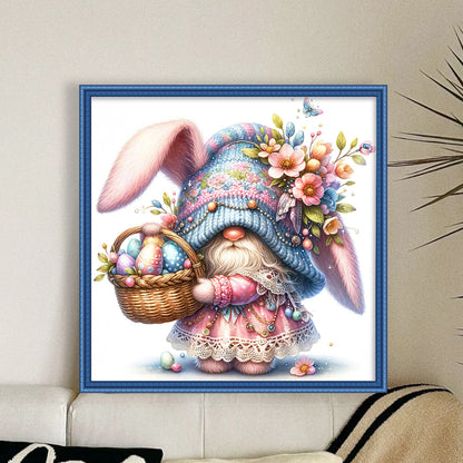 Easter Bunny Gnome - 11CT Stamped Cross Stitch 45*45CM