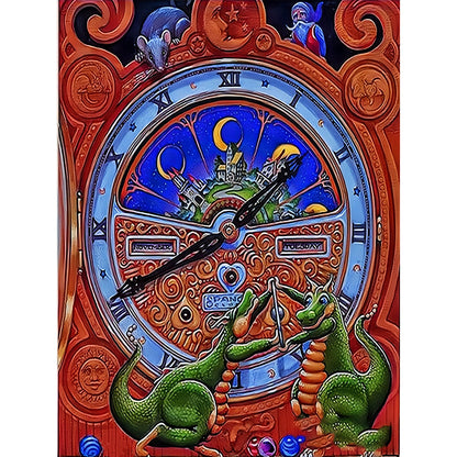 Two Green Dinosaurs - Full Round Drill Diamond Painting 30*40CM