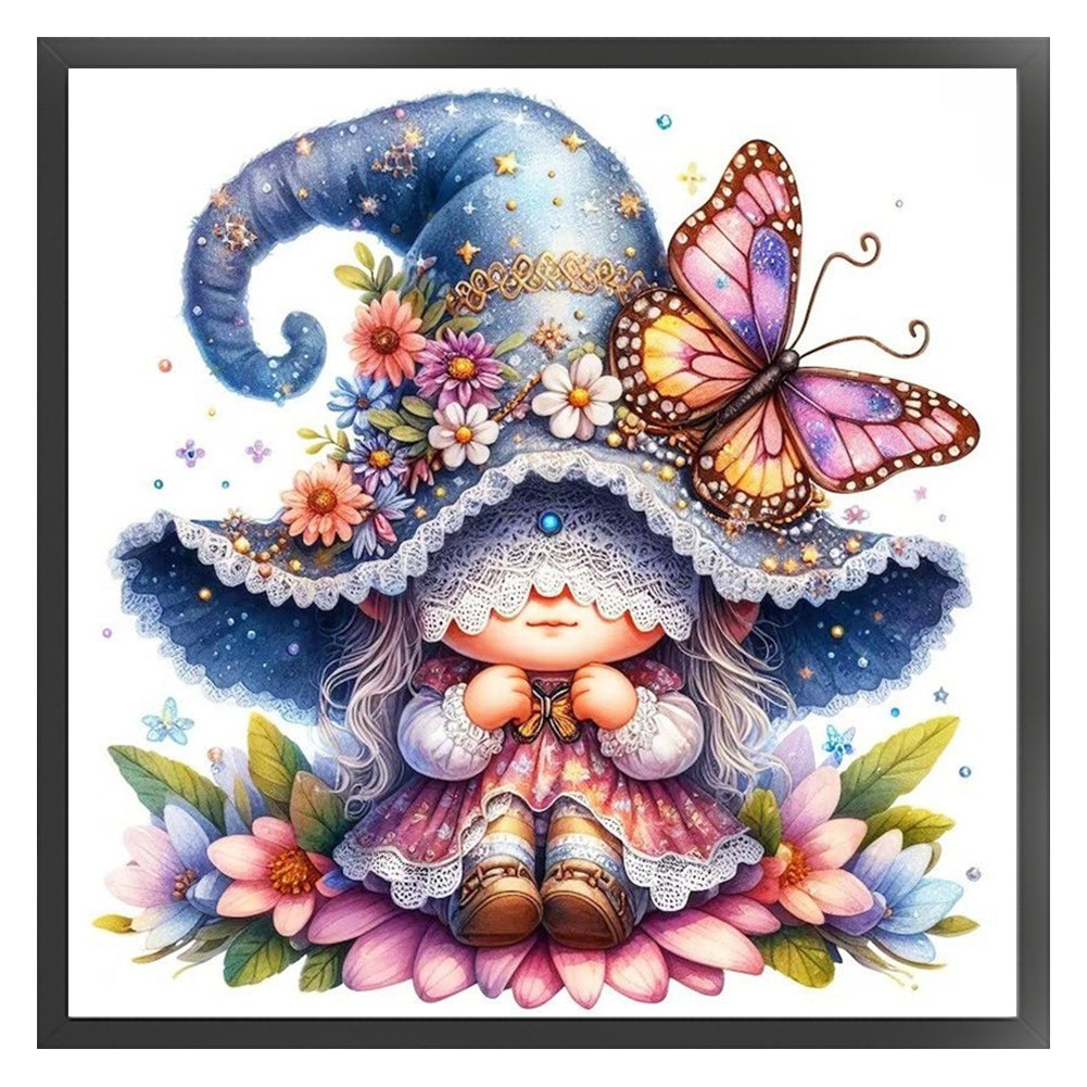 Butterfly Gnome - 11CT Stamped Cross Stitch 45*45CM