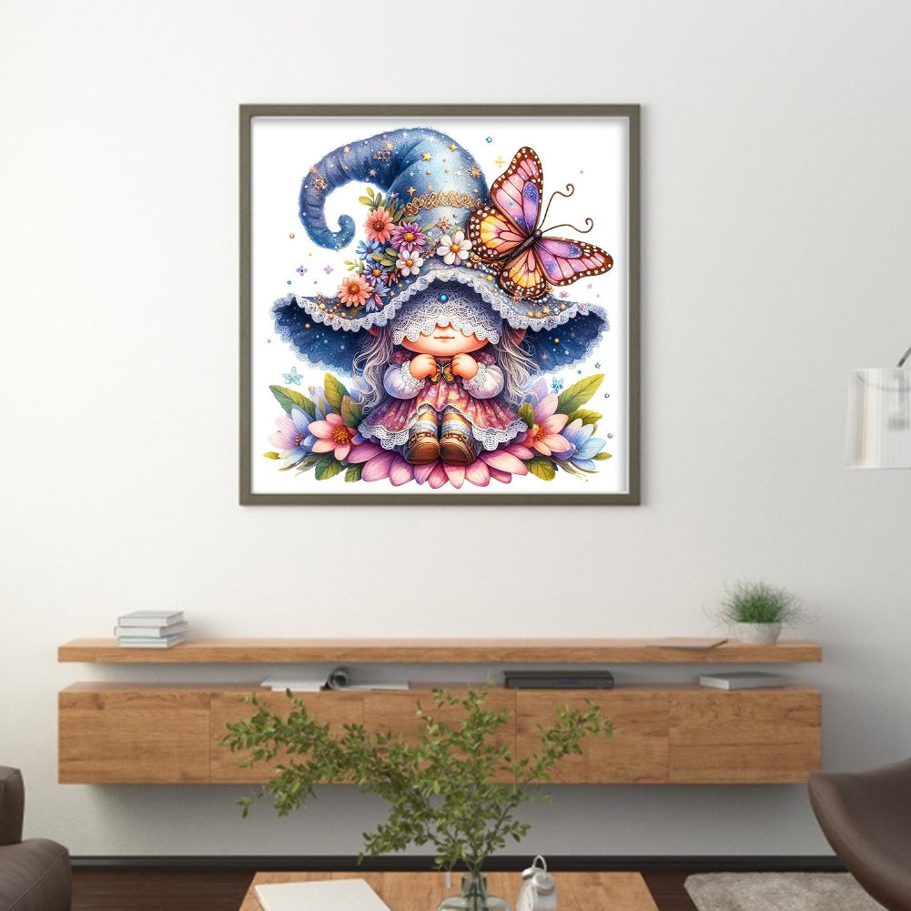 Butterfly Gnome - 11CT Stamped Cross Stitch 45*45CM