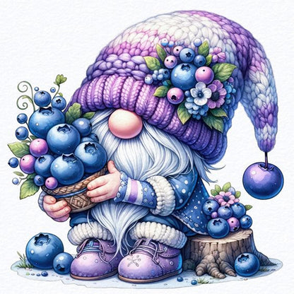 Blueberry Gnome - 11CT Stamped Cross Stitch 45*45CM