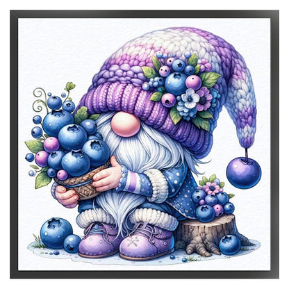 Blueberry Gnome - 11CT Stamped Cross Stitch 45*45CM