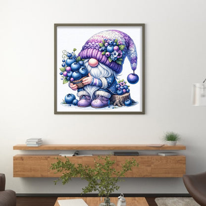 Blueberry Gnome - 11CT Stamped Cross Stitch 45*45CM