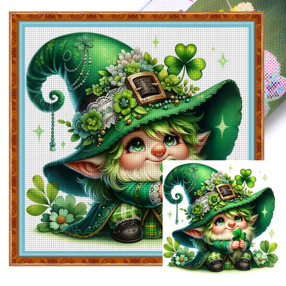 Four-Leaf Clover Spirit - 11CT Stamped Cross Stitch 45*45CM