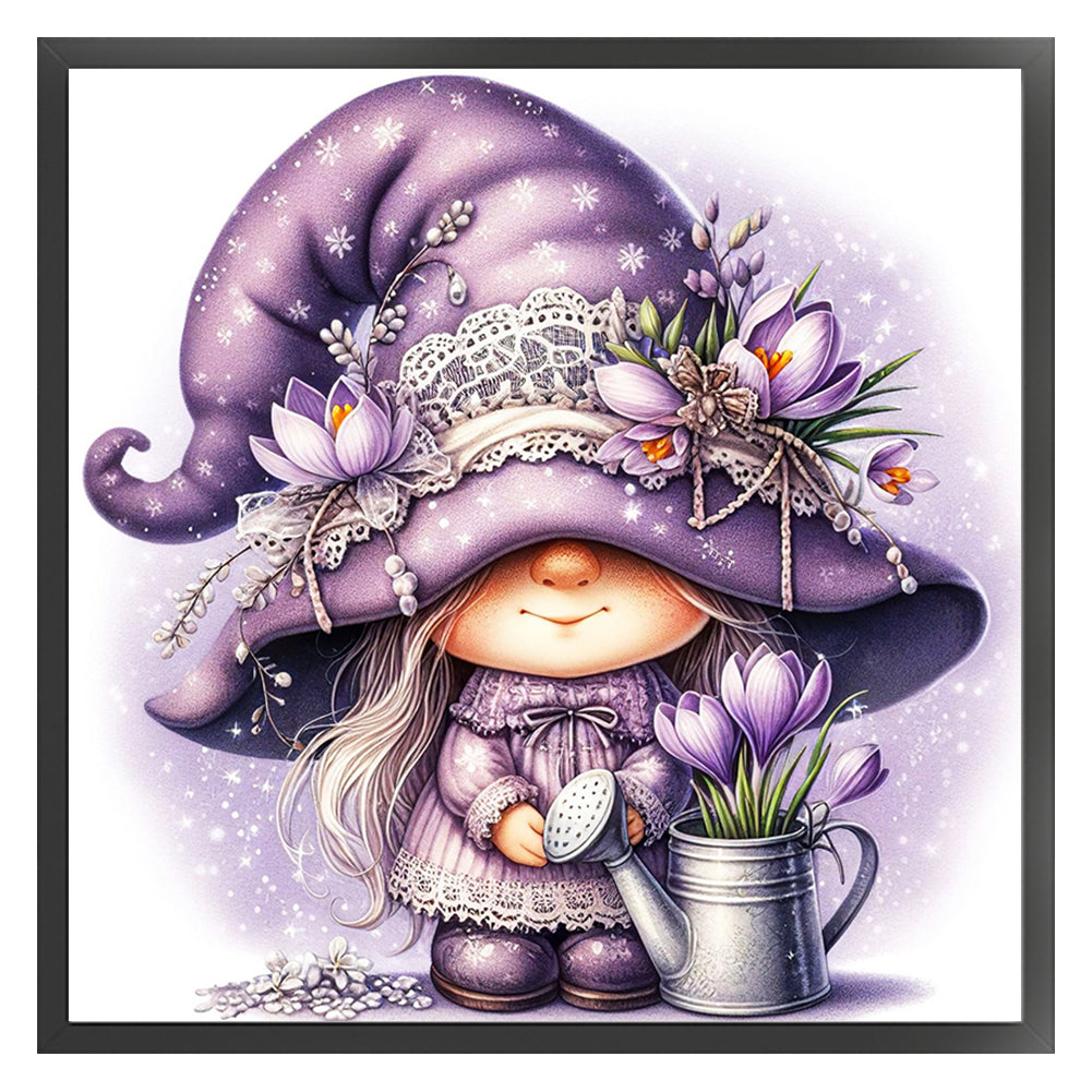 Tulip Gnome - 11CT Stamped Cross Stitch 45*45CM