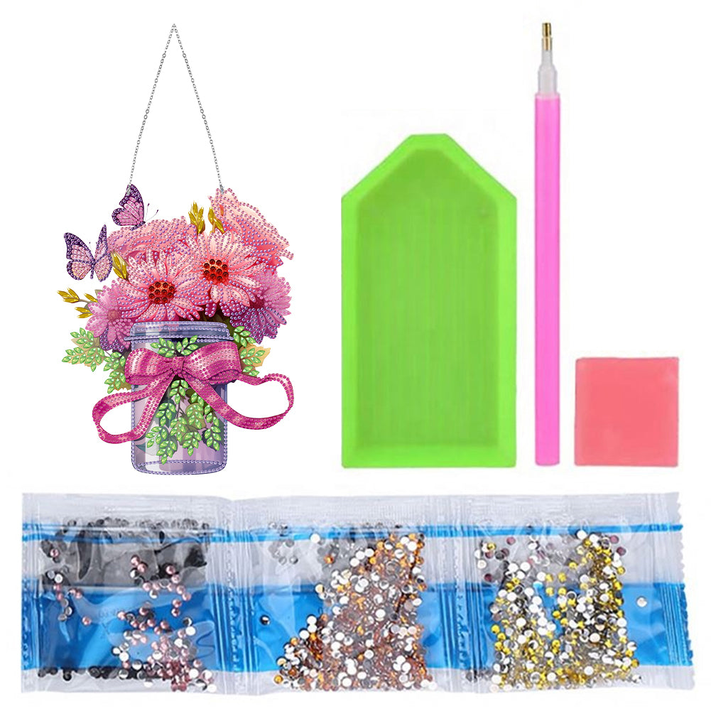 Glow Butterfly Vase 5D DIY Diamond Painting Dots Pendant Office Decor (KJ095)