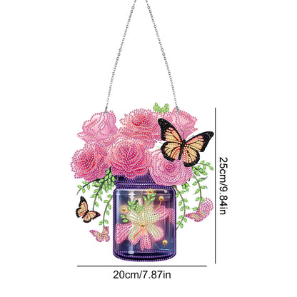 Glow Butterfly Vase 5D DIY Diamond Painting Dots Pendant Office Decor KJ096)