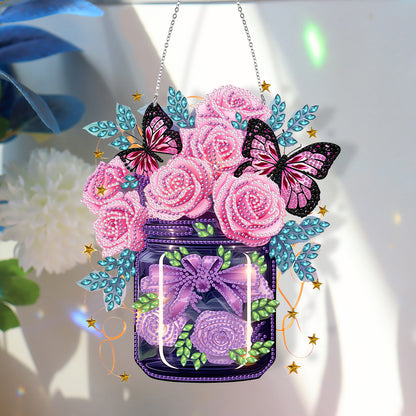 Glow Butterfly Vase 5D DIY Diamond Painting Dots Pendant Office Decor (KJ097)