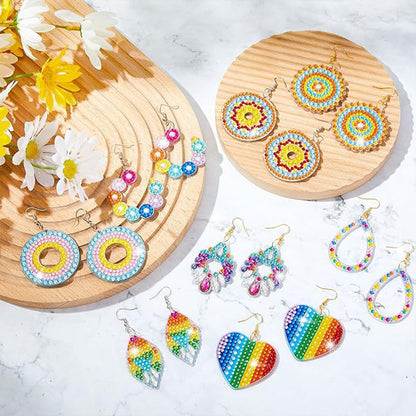 8 Pairs Double Sided Diamond Painting DIY Earring Making Kit for Women Girls (3)