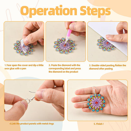 8 Pairs Double Sided Diamond Painting DIY Earring Making Kit for Women Girls (6)