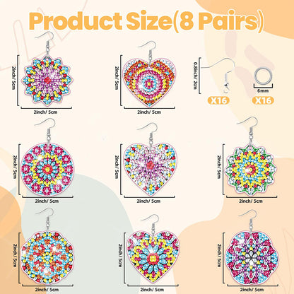 8 Pairs Double Sided Diamond Painting DIY Earring Making Kit for Women Girls (6)