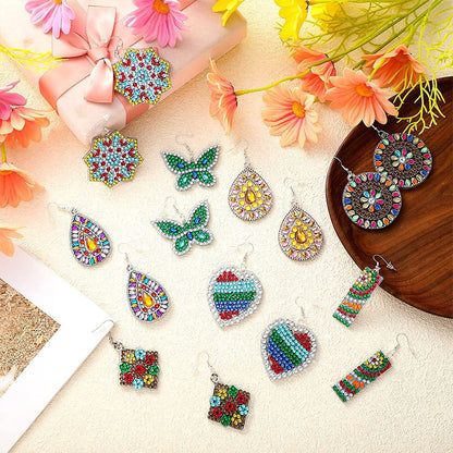 8 Pairs Double Sided Diamond Painting DIY Earring Making Kit for Women Girls (7)