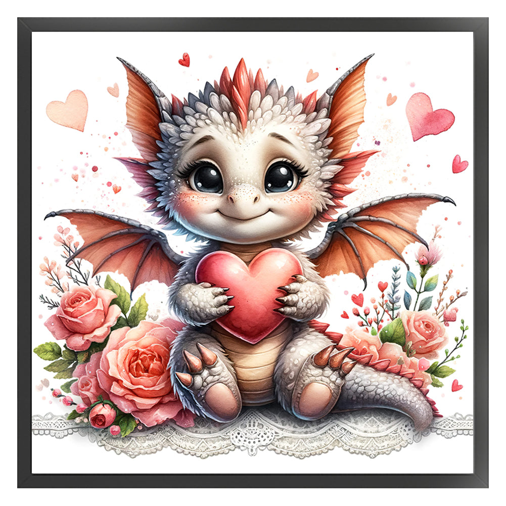 Love Rose Pterosaur - 11CT Stamped Cross Stitch 45*45CM