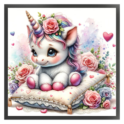 Love Rose Unicorn - 11CT Stamped Cross Stitch 45*45CM