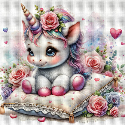 Love Rose Unicorn - 11CT Stamped Cross Stitch 45*45CM