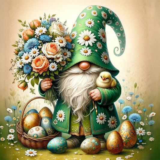 Easter Flower Gnome - Full Round Drill Diamond Painting 30*30CM