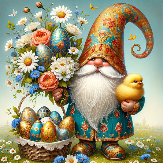 Easter Flower Gnome - Full Round Drill Diamond Painting 30*30CM