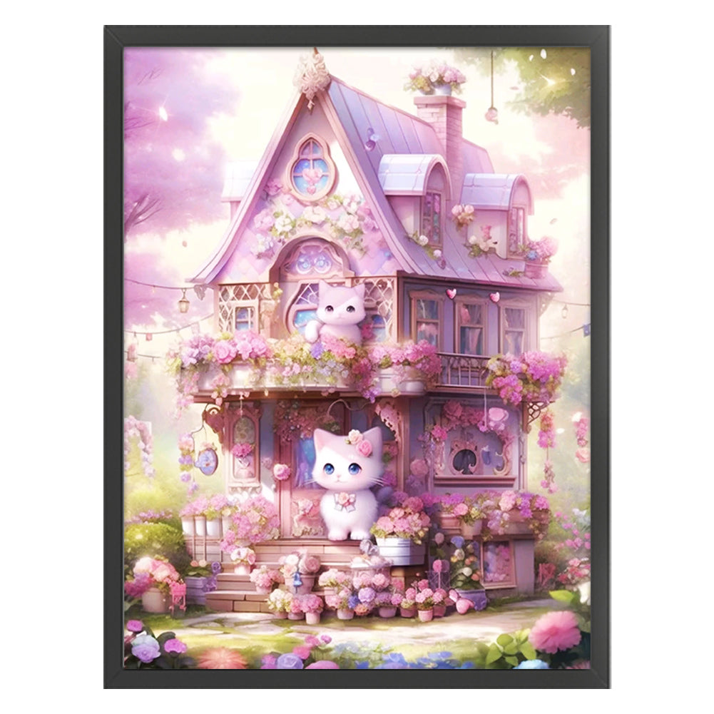 Cat Castle - 11CT Stamped Cross Stitch 50*65CM