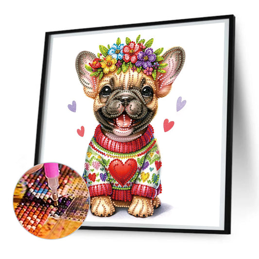 Garland Bulldog - Special Shaped Drill Diamond Painting 30*30CM
